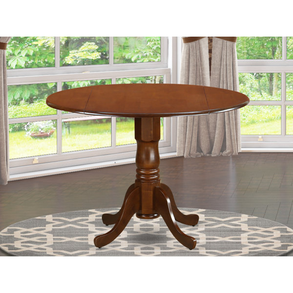 Alcott Hill® Maytham Drop Leaf Solid Wood Pedestal Dining Table